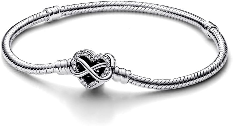 Pandora Pulsera de plata para mujer, diseño de corazón infinito brillante 592645C01