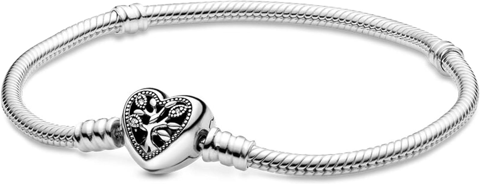 Pulsera Cadena de Serpiente con Cierre de Corazón Familiar 598827 PANDORA C01 17 MUJER