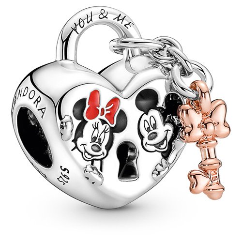 Charm Candado Mickey y Minnie Mouse de Disney 780109 PANDORA C01 TALLA ÚNICA MUJER